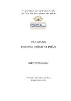 Bài giảng Phương trình Vi phân - Đại học Phạm Văn Đồng
