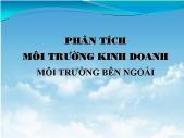 Bài giảng Quản lý chiến lược -Phân tích môi trường kinh doanh - Môi trường bên ngoài - Lại Văn Tài