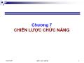 Bài giảng Quản trị chiến lược - Chương 7: Chiến lược chức năng - Trương Quang Dũng