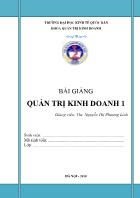 Bài giảng Quản trị kinh doanh 1 - Nguyễn Thị Phương Linh