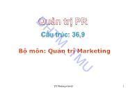 Bài giảng Quản trị Marketing - Chương 1: Tổng quan về quan hệ công chúng