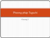 Bài giảng Quy hoạch thực nghiệm - Chương 5: Phương pháp Taguchi
