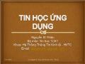 Bài giảng Tin học ứng dụng - Chương 2: Hệ quản trị cơ sở dữ liệu Visual Foxpro - Nguyễn Sĩ Thiệu