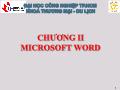 Bài giảng Tin học ứng dụng - Chương 2: Microsoft Word - Lê Hữu Hùng