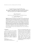 Causal Linkage among Tax Revenue, Provincial Competitiveness and Economic Growth at the Provincial Level: Evidence from Vietnam