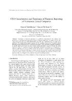 CEO Characteristics and Timeliness of Financial Reporting of Vietnamese Listed Companies