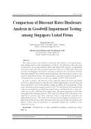 Comparison of Discount Rates Disclosure Analysis in Goodwill Impairment Testing among Singapore Listed Firms - Dung Manh Tran