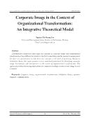 Corporate Image in the Context of Organizational Transformation: An Integrative Theoretical Model - Nguyen Thi Hoang Yen