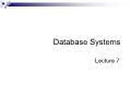 Database Systems - Lecture 7