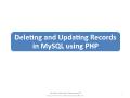 Deleting and Updating Records in MySQL using PHP