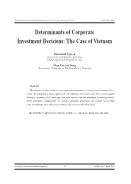 Determinants of Corporate Investment Decisions: The Case of Vietnam - Phan Dinh Nguyen