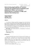 Determining Applicability of Feminist Theories by Examining the Mediation and Moderation Effects on Economic Performance in Lao Micro, Small, and Medium Size Enterprises - Inmyxai Sengaloun