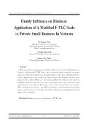 Family Influence on Business: Application of A Modified F-PEC Scale to Private Small Business In Vietnam - Vu Hoang Nam