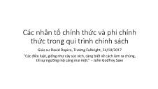 Giáo trình Các nhân tố chính thức và phi chính thức trong qui trình chính sách - David Dapice