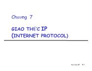 Giáo trình Mạng máy tính - Chương 7: Giao thức IP (Internet Protocol) - Nguyễn Hồng Sơn