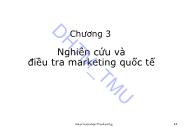 Giáo trình Marketing quốc tế - Chương 3: Nghiên cứu và điều tra marketing quốc tế