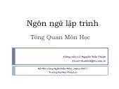 Giáo trình Ngôn ngữ lập trình - Tổng quan môn học - Lê Nguyễn Tuấn Thành