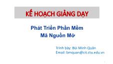 Giáo trình Phát triển phần mềm mã nguồn mở - Bùi Minh Quân