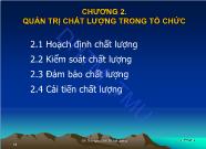 Giáo trình Quản trị chất lượng - Chương 2: Quản trị chất lượng trong tổ chức - Đỗ Thị Ngọc