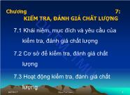 Giáo trình Quản trị chất lượng - Chương 7: Kiểm tra, đánh giá chất lượng - Đỗ Thị Ngọc