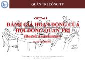 Giáo trình Quản trị công ty - Chương 8: Đánh giá hoạt dộng của Hội đồng quản trị - Võ Tấn Phong