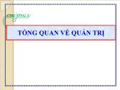 Giáo trình Quản trị học - Chương 1: Tổng quan về quản trị - Vũ Mạnh Cường