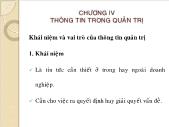 Giáo trình Quản trị học - Chương 4: Thông tin trong quản trị - Vũ Mạnh Cường