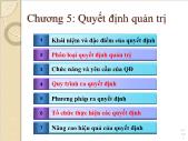 Giáo trình Quản trị học - Chương 5: Quyết định quản trị - Vũ Mạnh Cường