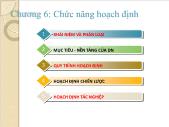 Giáo trình Quản trị học - Chương 6: Chức năng hoạch định - Vũ Mạnh Cường