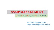 Giáo trình Quản trị mạng - Chương 5: Simple Network Management Protocol Management (tiếp theo) - Bùi Minh Quân