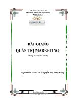 Giáo trình Quản trị Marketing - Nguyễn Thị Thúy Hằng