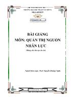 Giáo trình Quản trị nguồn nhân lực - Nguyễn Hoàng Ngân