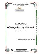 Giáo trình Quản trị sản xuất - Cao Anh Thảo