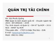 Giáo trình Quản trị tài chính - Chương 1: Dẫn nhập về quản trị tài chính - Bùi Phước Quãng