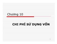 Giáo trình Quản trị tài chính - Chương 10: Chi phí sử dụng vốn - Bùi Phước Quãng