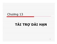 Giáo trình Quản trị tài chính - Chương 13: Tài trợ dài hạn - Bùi Phước Quãng