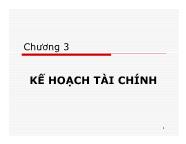 Giáo trình Quản trị tài chính - Chương 3: Kế hoạch tài chính - Bùi Phước Quãng