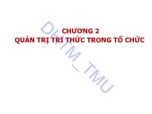 Giáo trình Quản trị tri thức - Chương 2: Quản trị tri thức trong tổ chức