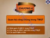 Giáo trình Quảng cáo và xúc tiến thương mại quốc tế - Chương 4: Quan hệ công chúng trong TMQT