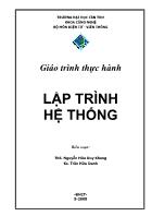 Giáo trình Thực hành Lập trình hệ thống - Phần 1 - Nguyễn Hứa Duy Khang