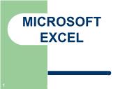 Giáo trình Tin đại cương - Chương 7: Microsoft Excel - Trần Tiến Dũng