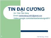 Giáo trình Tin đại cương - Giới thiệu môn học - Trần Tiến Dũng