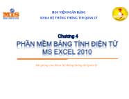 Giáo trình Tin học đại cương - Chương 4: Phần mềm bảng tính điện tử Ms Excel 2010 - Windows 7 - Học viện Ngân hàng