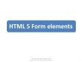 HTML 5 Form elements