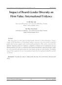 Impact of Board Gender Diversity on Firm Value: International Evidence - Vo Thi Thuy Anh