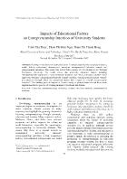 Impacts of Educational Factors on Entrepreneurship Intention of University Students