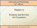 International Marketing - Chapter 13: Products and Services for Consumers