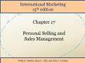 International Marketing - Chapter 17: Personal Selling and Sales Management