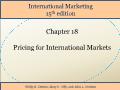 International Marketing - Chapter 18: Pricing for International Markets