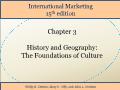 International Marketing - Chapter 3: History and Geography: The Foundations of Culture